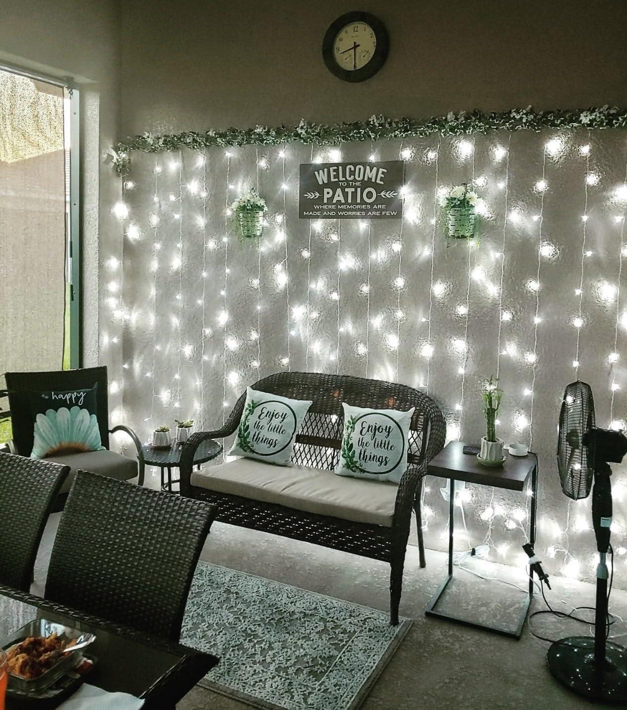 Cool White LED Curtain Fairy Lights for Indoor/Outdoor Use
