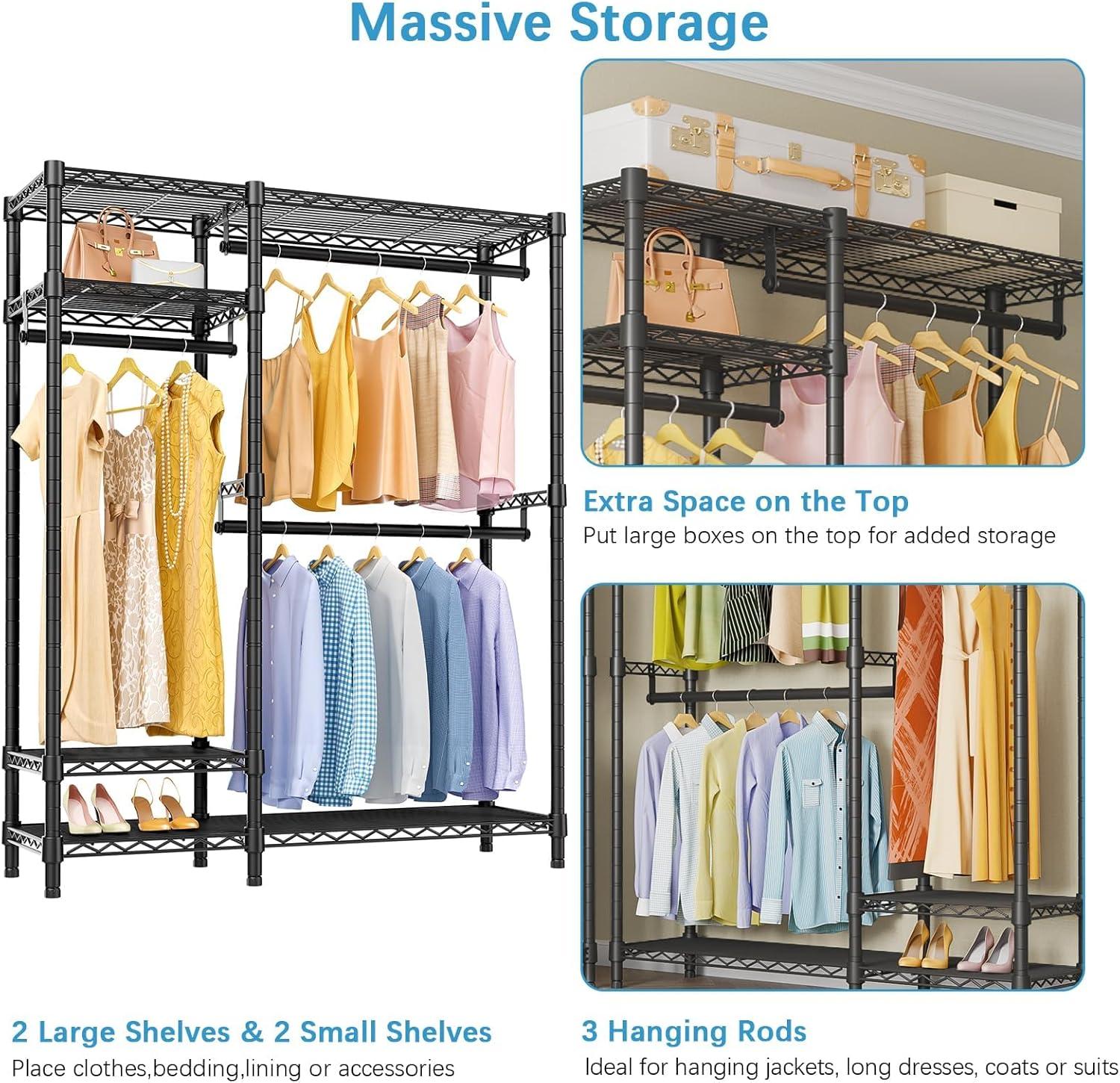 VIPEK V2 Garment Rack Metal Clothing Rack for Hanging Clothes, Free Standing Closet Wardrobe, Max Load 700LBS