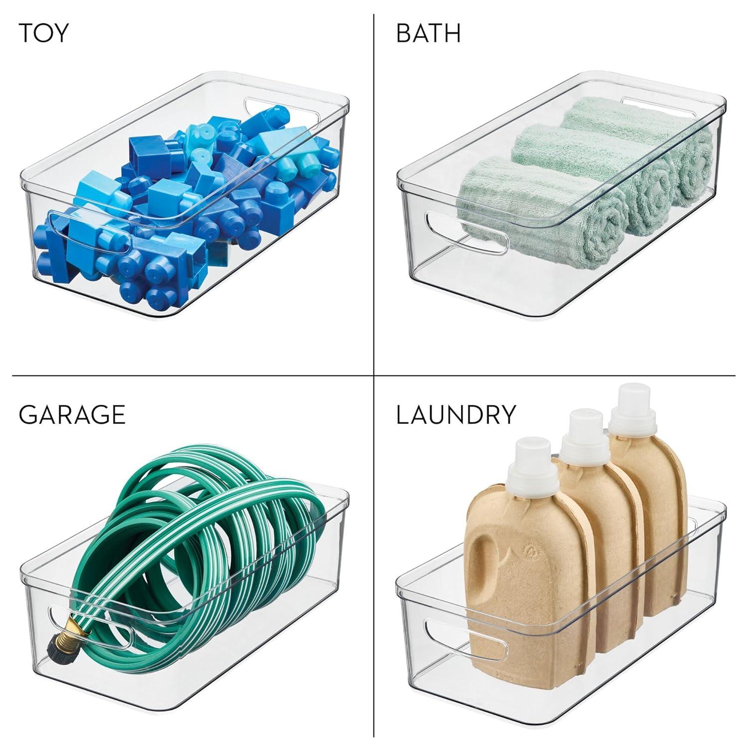 iDesign iDesign Crisp Fridge and Pantry Storage Organizer Bin with Handles, Container for Food, Drinks, Produce Organization, BPA-Free, 16" x 8" x 5" - Clear