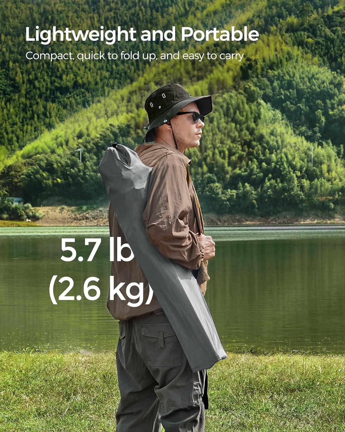 SONGMICS Set of 2 Folding Camping Chairs, Comfortable, Heavy Duty Structure, Max. Load Capacity 330 lb, Outdoor Chair with Cup Holder, for Camping, Garden, Fishing, Terrace