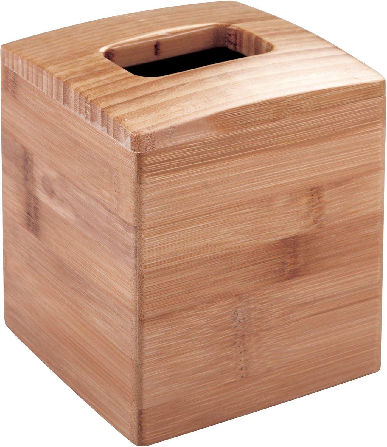 Natural Bamboo Square Tissue Box Cover