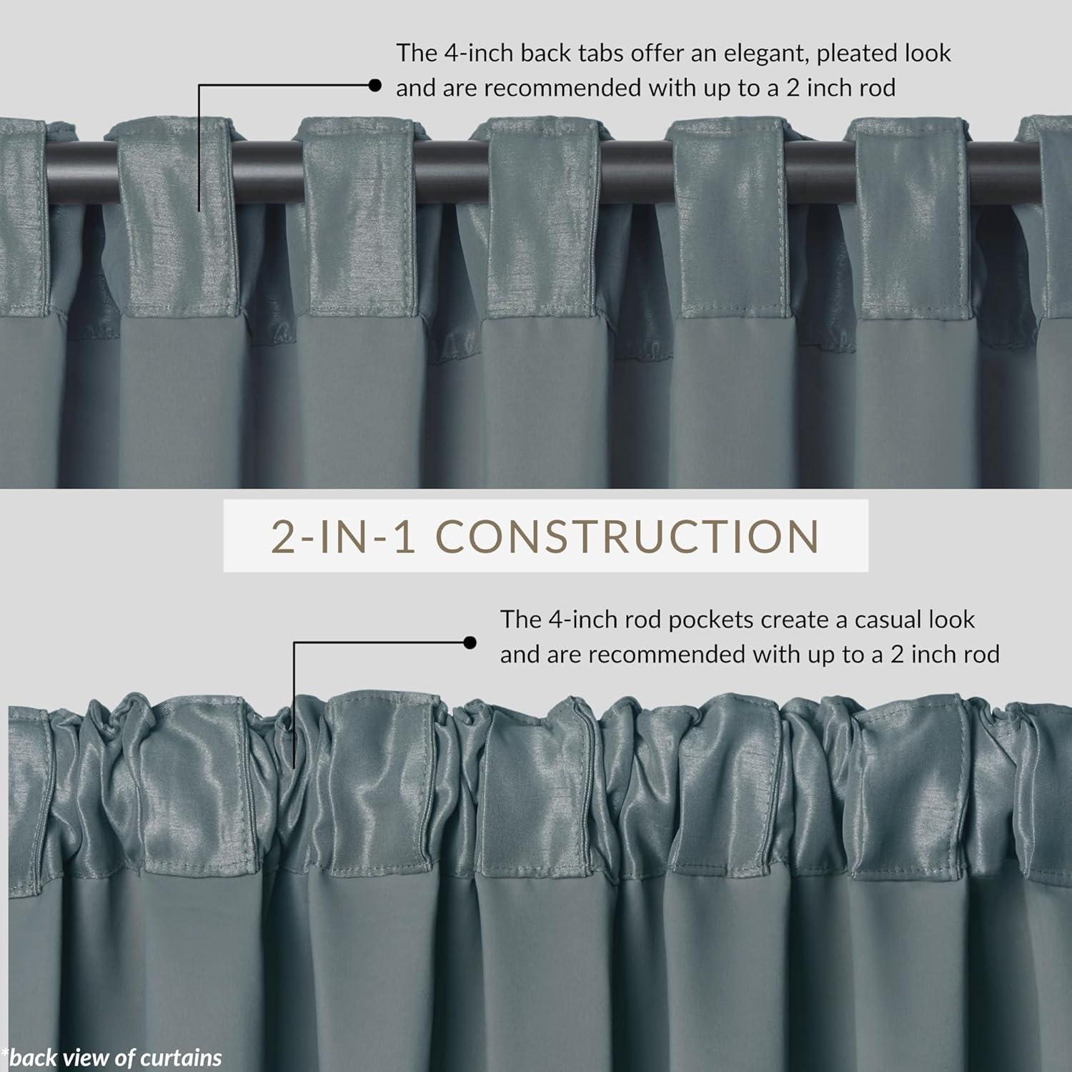 All Seasons Single Blackout Window Curtain Panel - 52" x 84" - Dusty Blue - Elrene Home Fashions