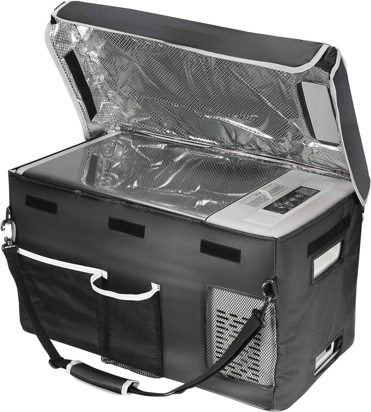 BougeRV Portable Car Refrigerator 23 Qt, 12 Volt Refrigerator Portable Freezer Compressor Cooler with -7℉~50℉ Cooling Range, 12/24V DC 110~240V AC for RV Truck Vehicle Boat Outdoor Use Gray