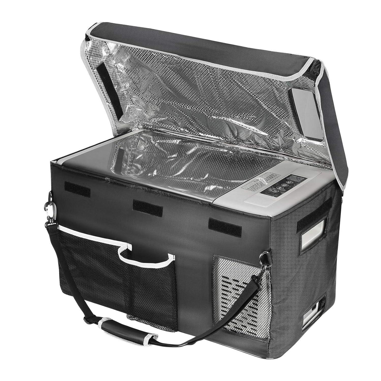 BougeRV Portable Car Refrigerator 23 Qt, 12 Volt Refrigerator Portable Freezer Compressor Cooler with -7℉~50℉ Cooling Range, 12/24V DC 110~240V AC for RV Truck Vehicle Boat Outdoor Use Gray