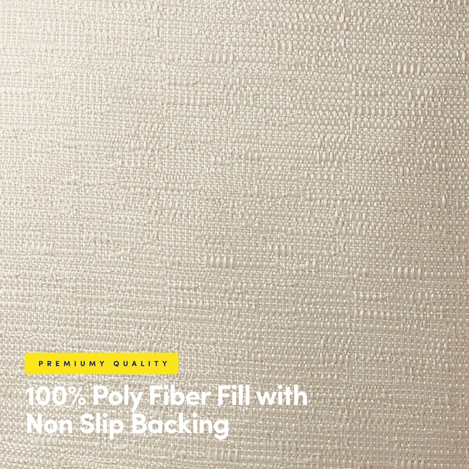 Rocking Chair Cushion 2 Piece Tufted Non Slip Set of Upper and Lower Cushions, Linen