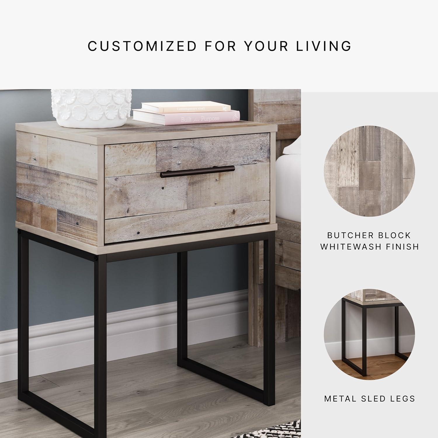 17 Stories Amayah One Drawer Wood Nightstand