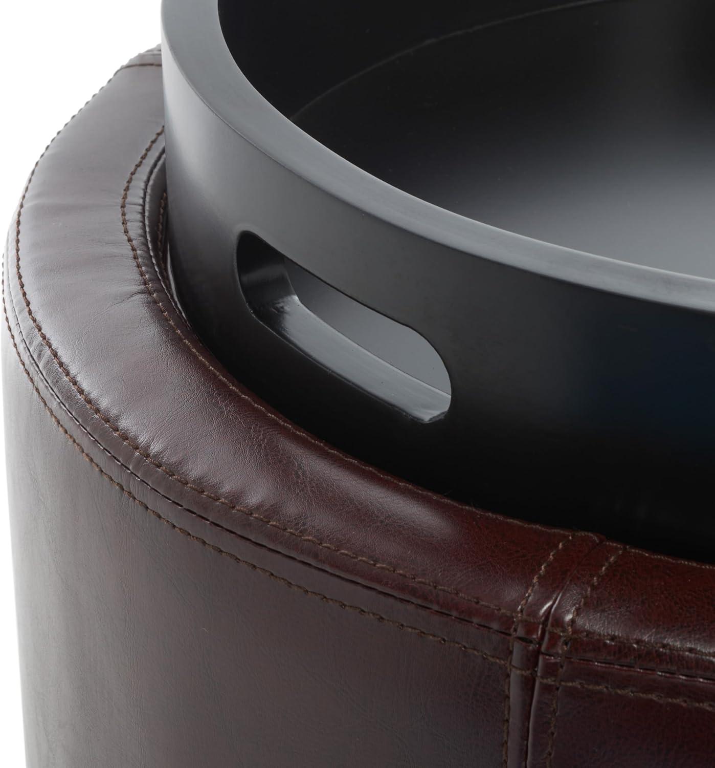 Round Storage Tray Ottoman  - Safavieh