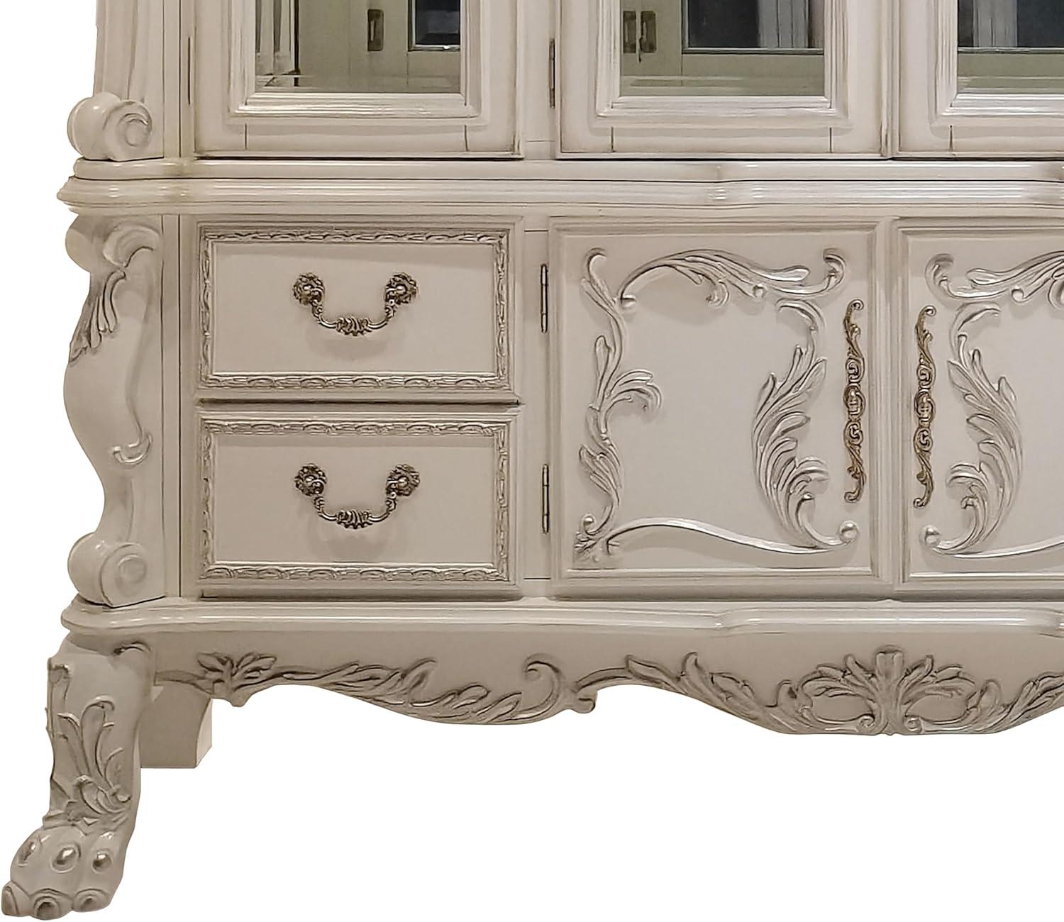 75" Dresden Hutch Tops Bone White Finish - Acme Furniture