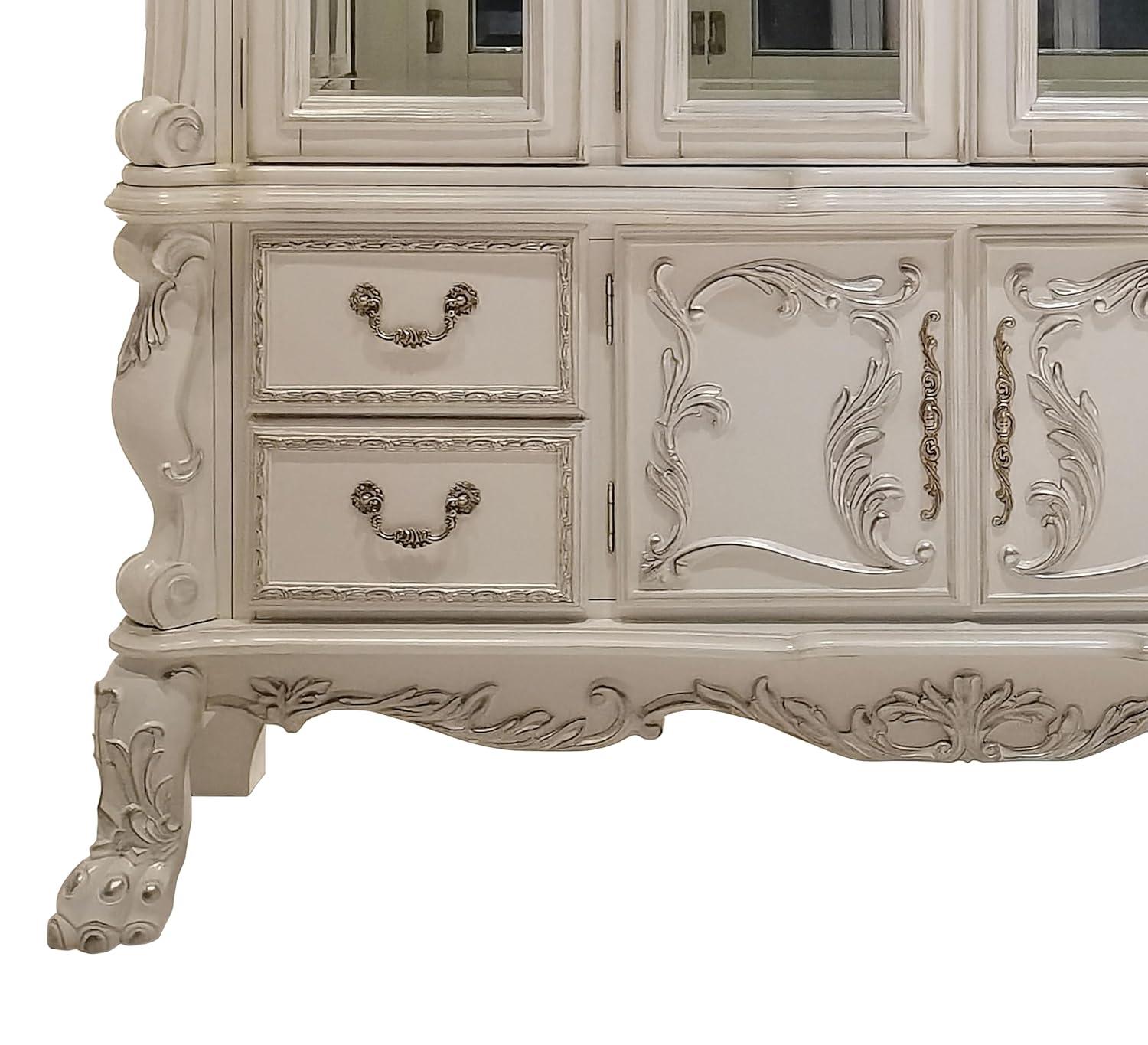 75" Dresden Hutch Tops Bone White Finish - Acme Furniture