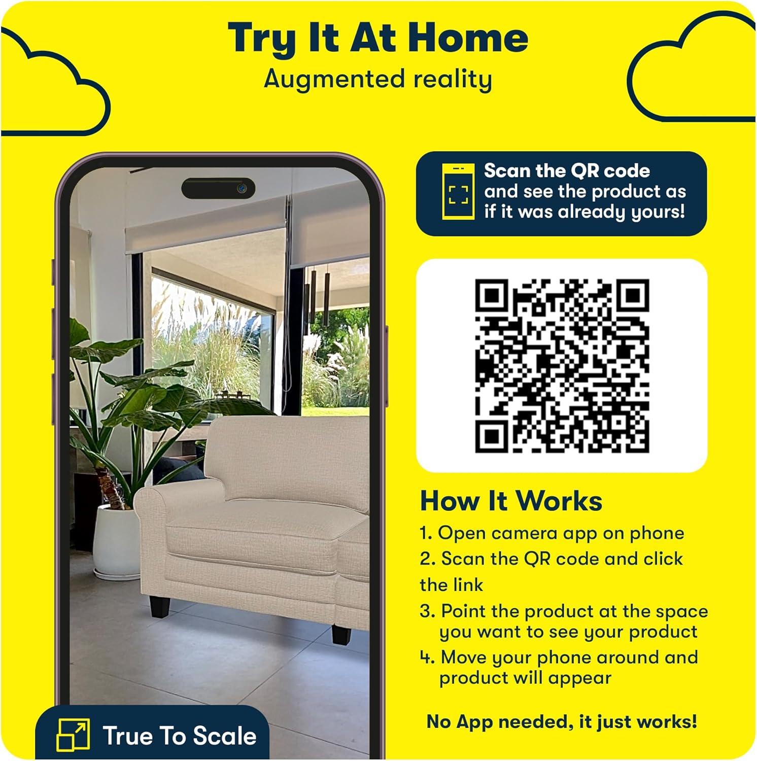 Serta Copenhagen 73" Rolled Arm Sofa, Easy Care Fabric, Soft Pillow Back, Pocket Coil Seat Cushions