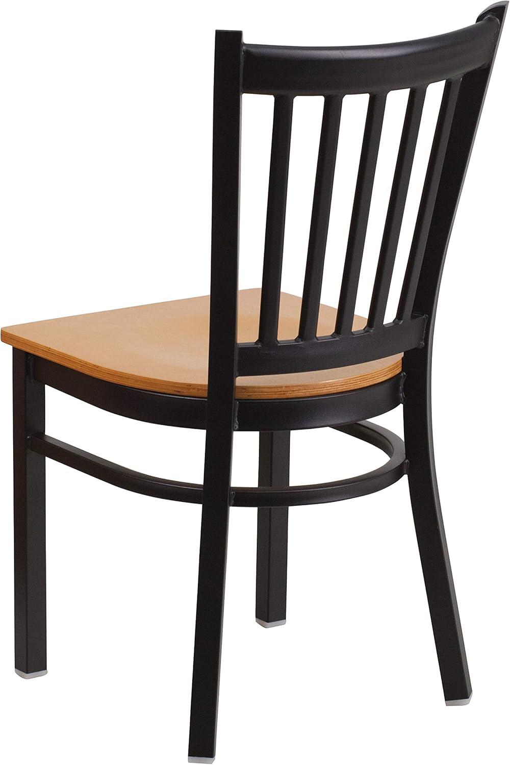 Flash Furniture Black Vertical Back Metal Restaurant Chair