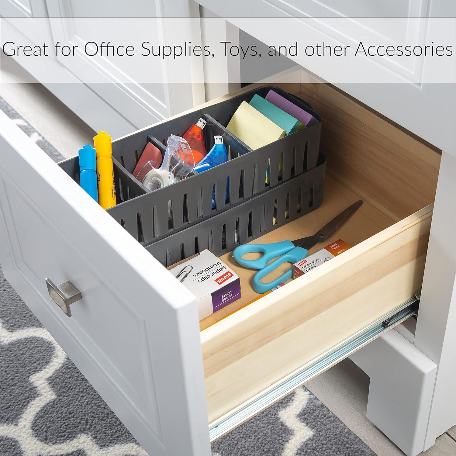 Simplify Adjustable Office Drawer Organizer (Set of 4)