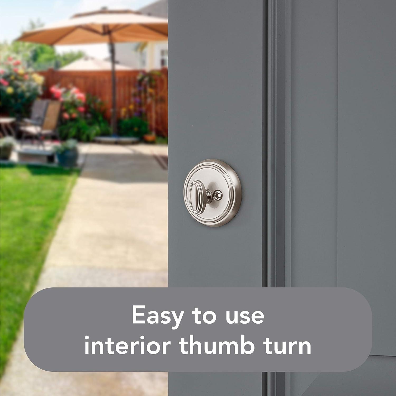 Baldwin Prestige 380 Round Single Cylinder Deadbolt Featuring SmartKey® Security