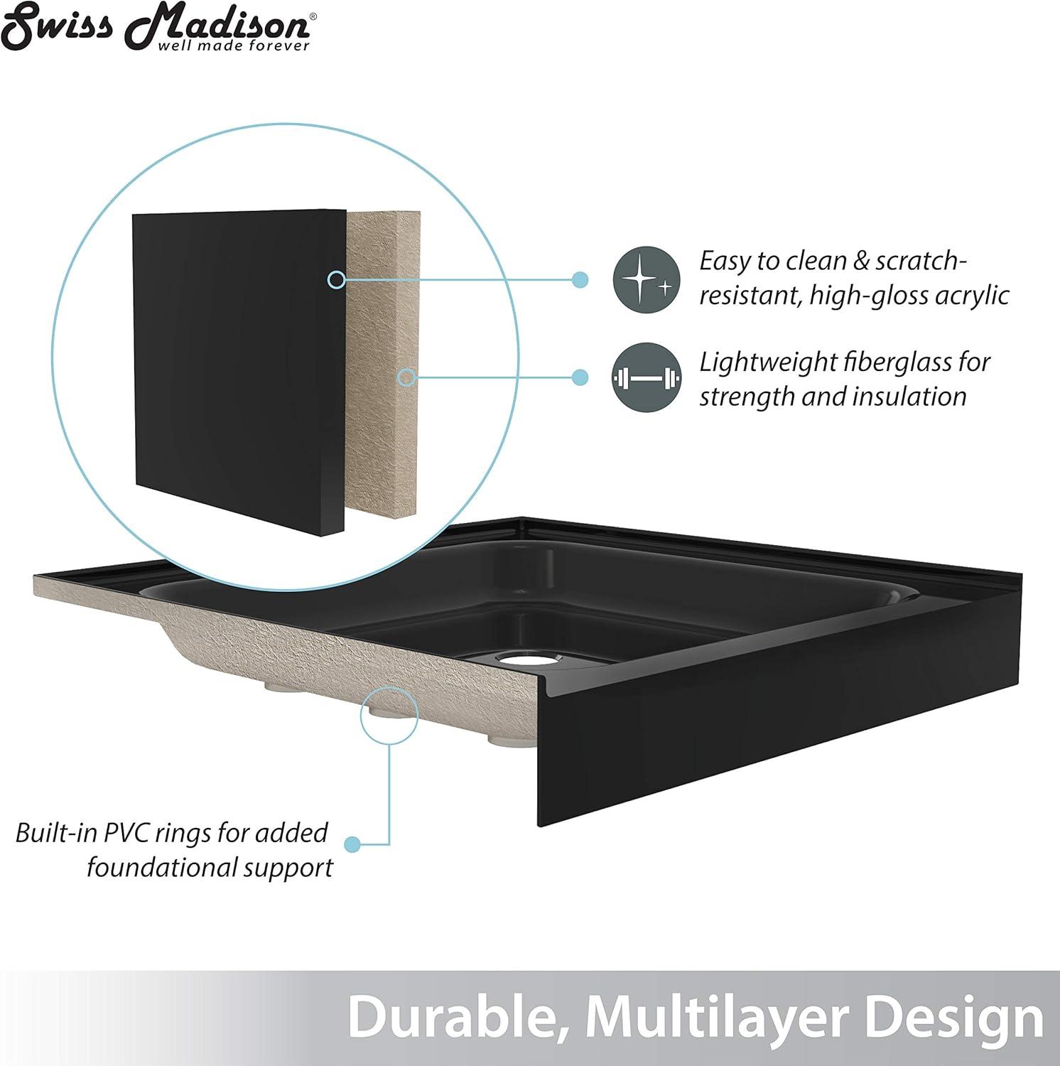 Voltaire 48" x 32" Single-Threshold, Center Drain, Shower Base