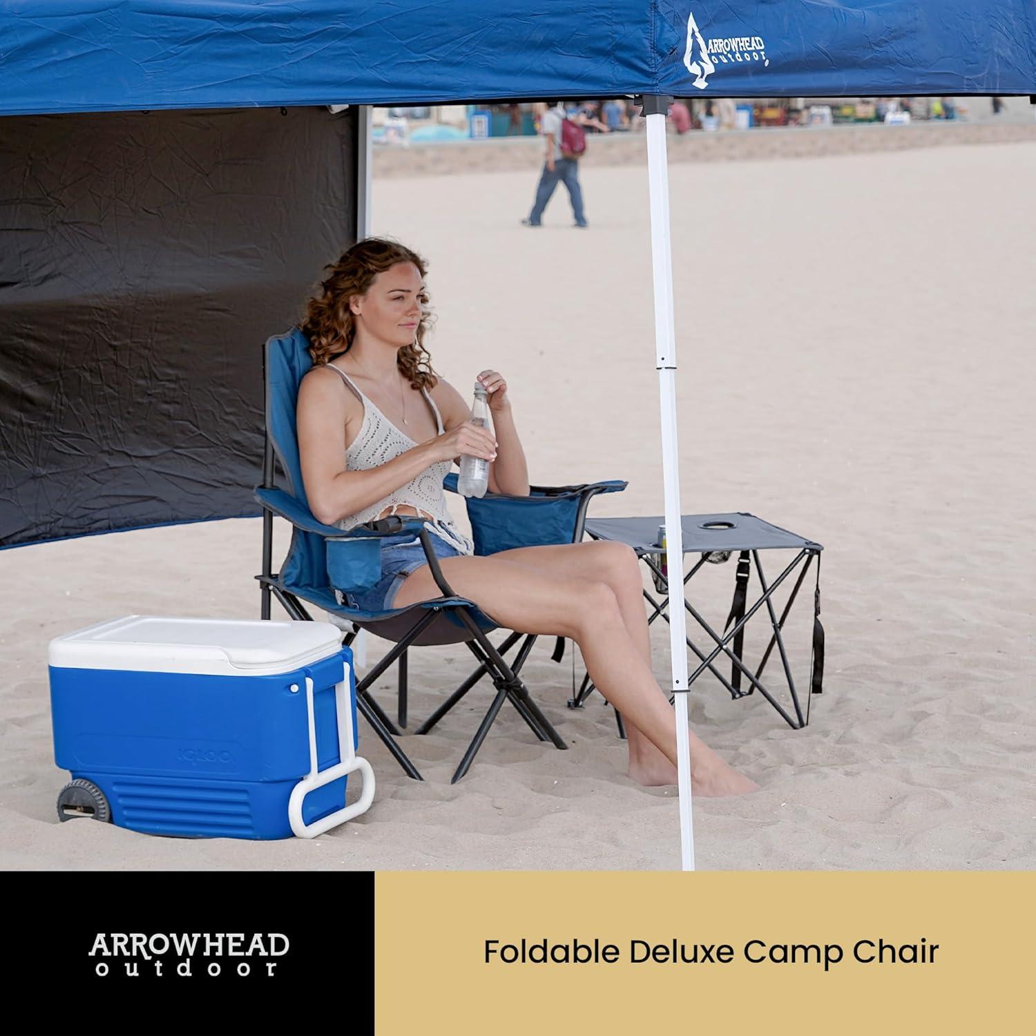 ARROWHEAD Outdoor Folding Camping Chair with Cushions