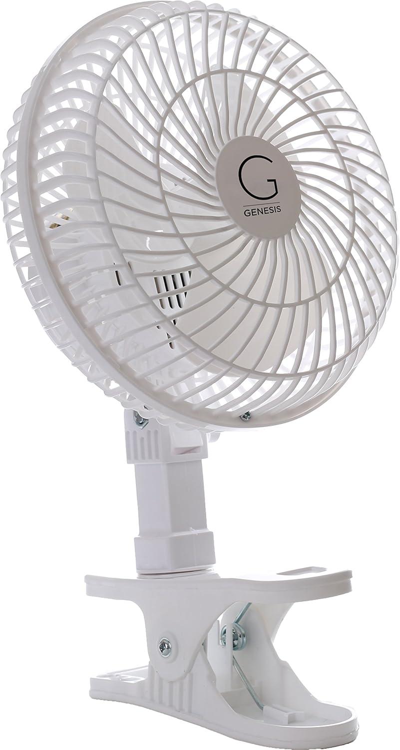 Off-White 6" Dual-Function Clip & Desk Fan with Adjustable Height