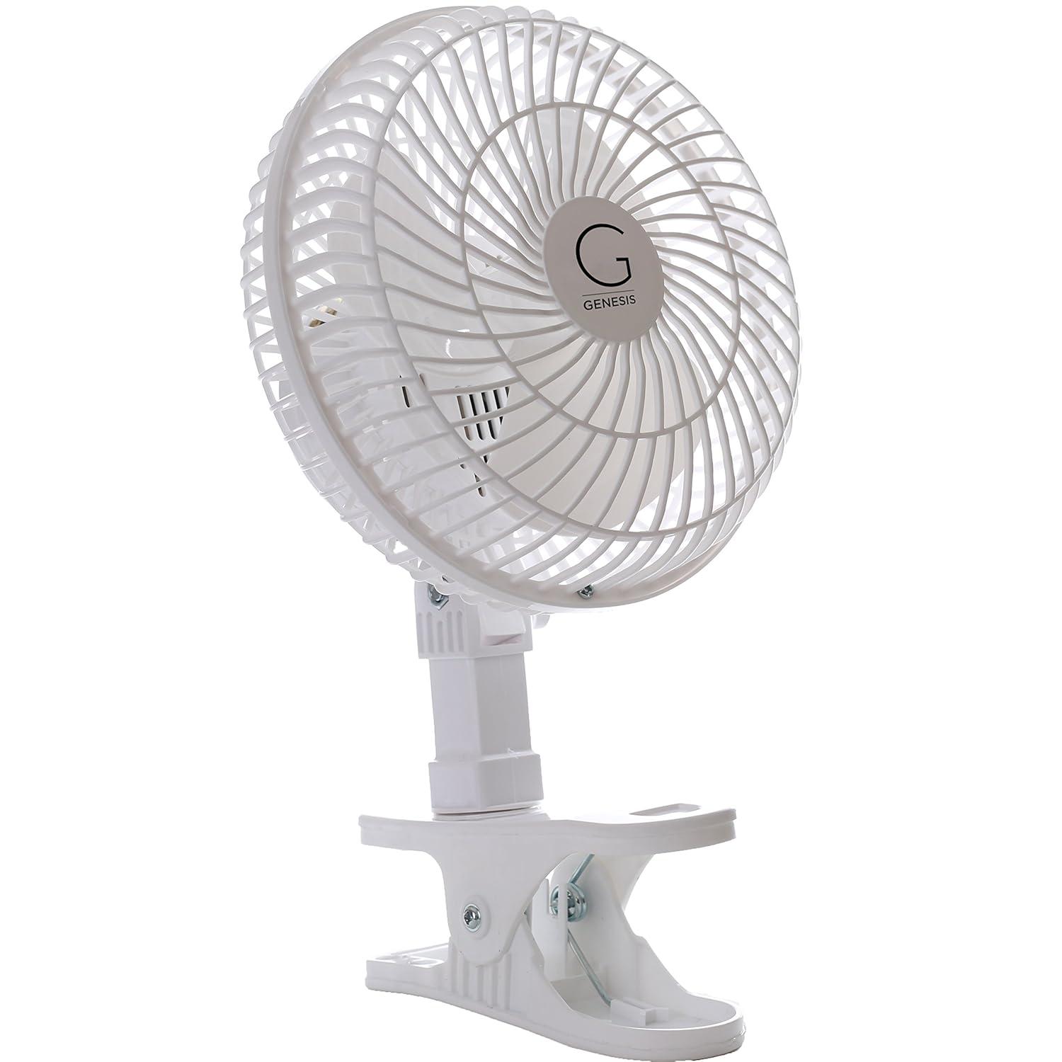 Genesis Indoor 5 in 2 speed Clip On Fans,Table Fans with A1CLIPFANWHITE, White