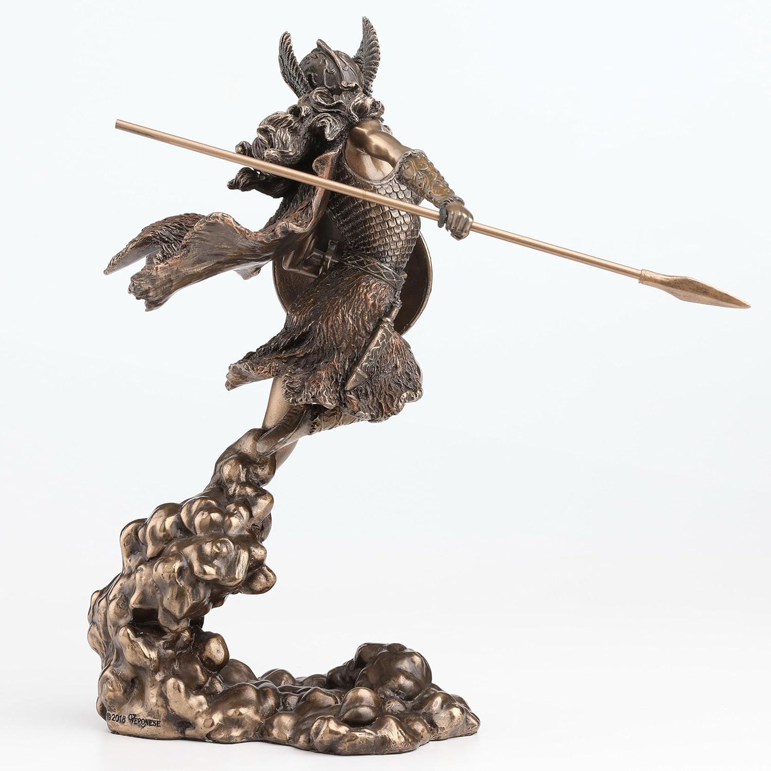 Veronese Design 9 1/4 Inch Greek Goddess Athena Holding Spear and Shield Cold Cast Resin Bronze Finish Statue Home Decor