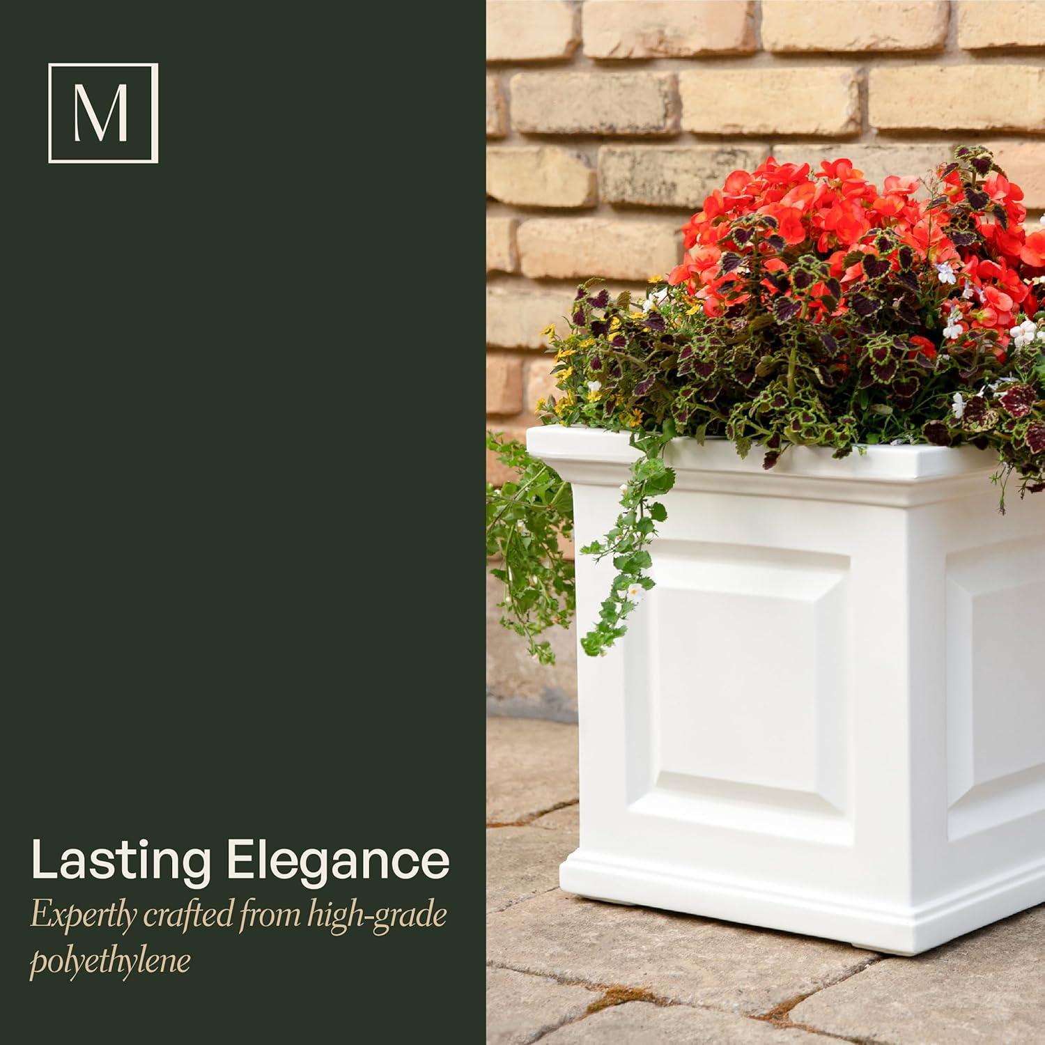 Mayne Inc. Nantucket Square Resin Planter Box with Water Reservoir