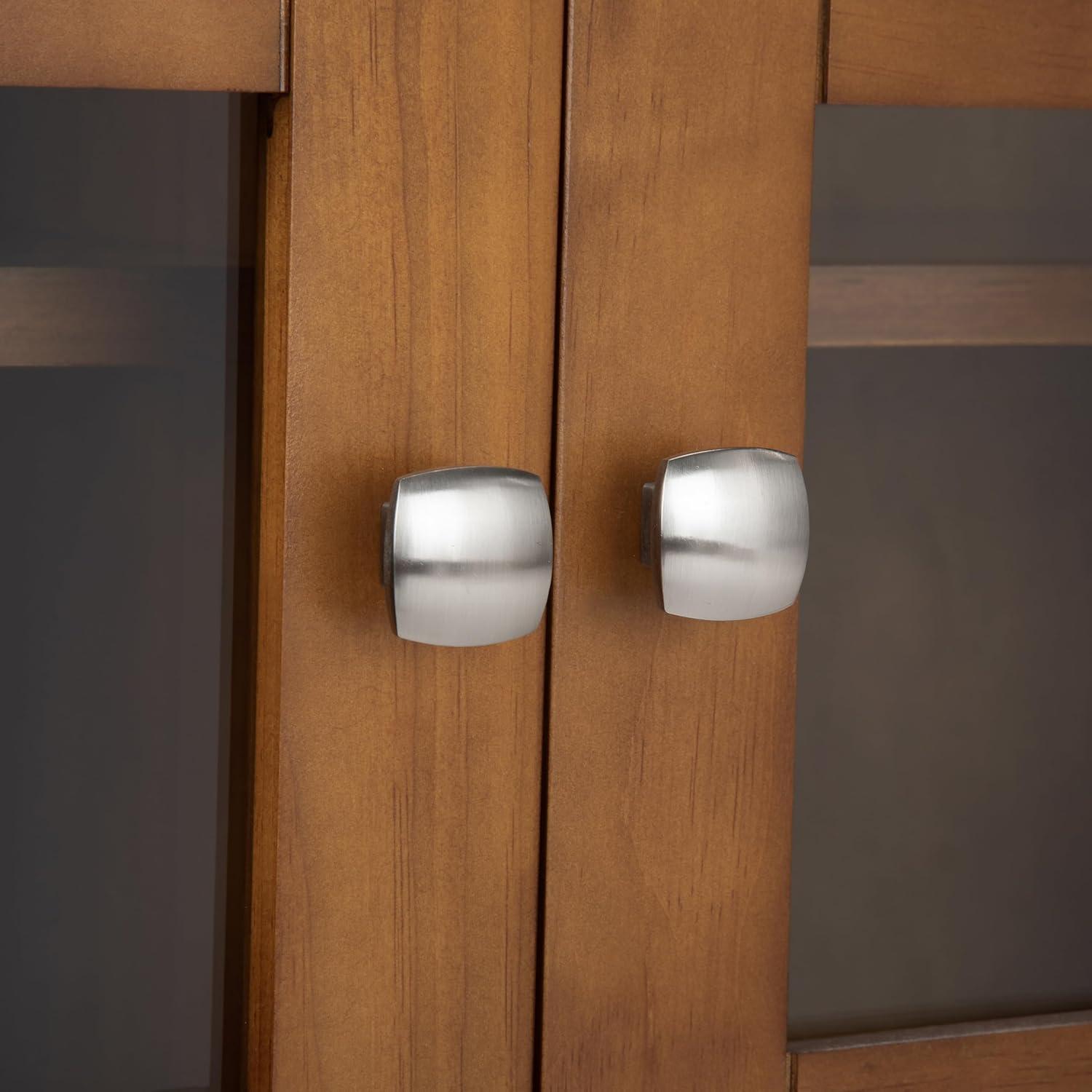 Simpli Home Acadian Solid Wood Shelf Storage Cabinet with Glass Doors and Adjustable Shelves