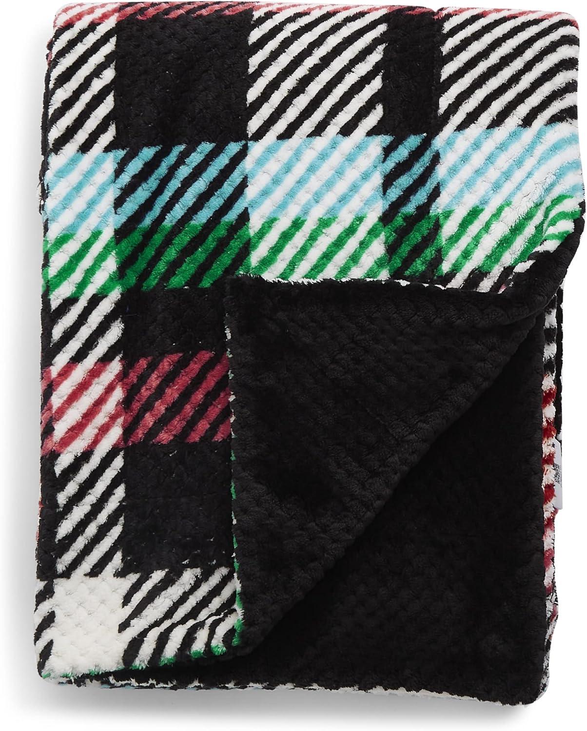 Plaid Multicolor Fleece Sherpa Throw Blanket