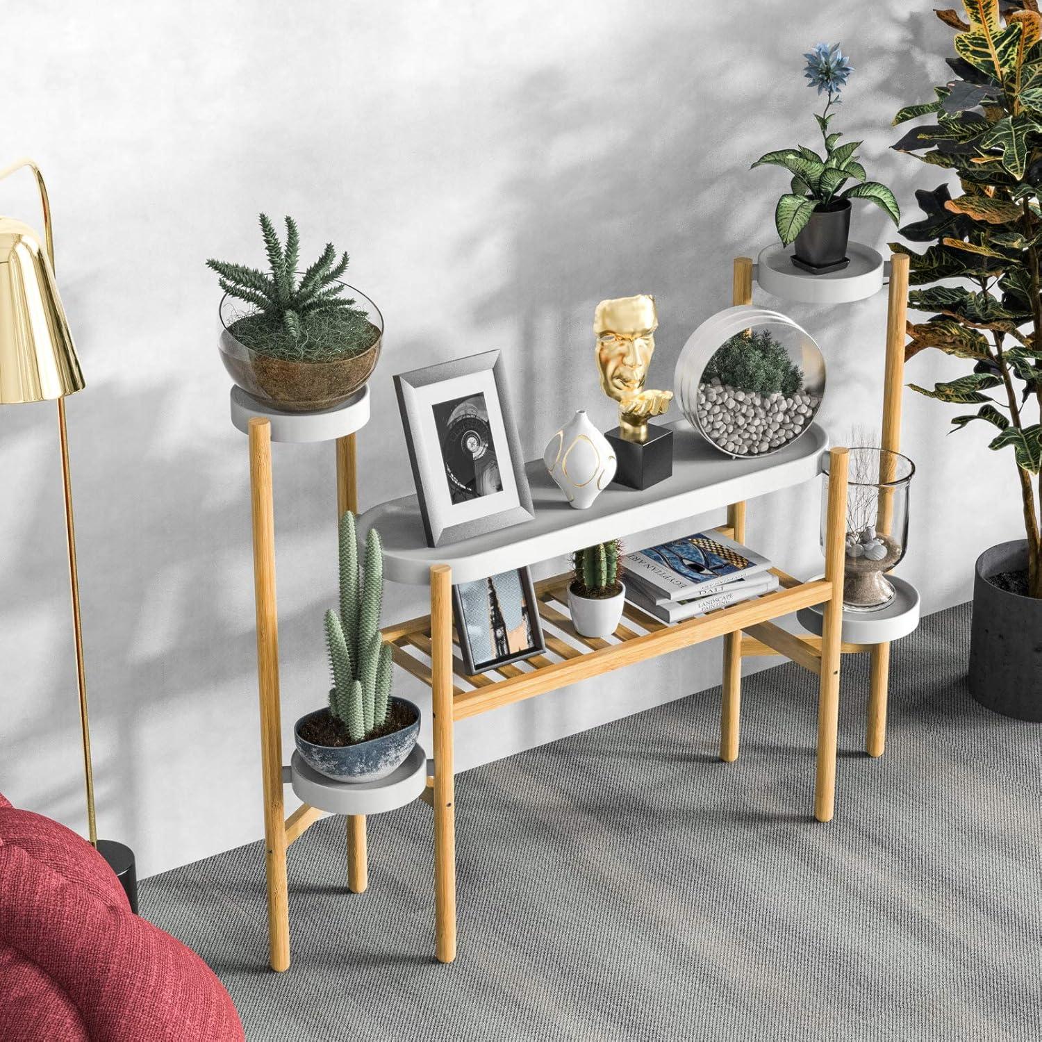 Corner Plant Stand Indoor, 3 Tier Tall Bamboo Plant Stand Holder & Plant Shelf Display Rack for Indoor Home Decor (3 Tier Stand)