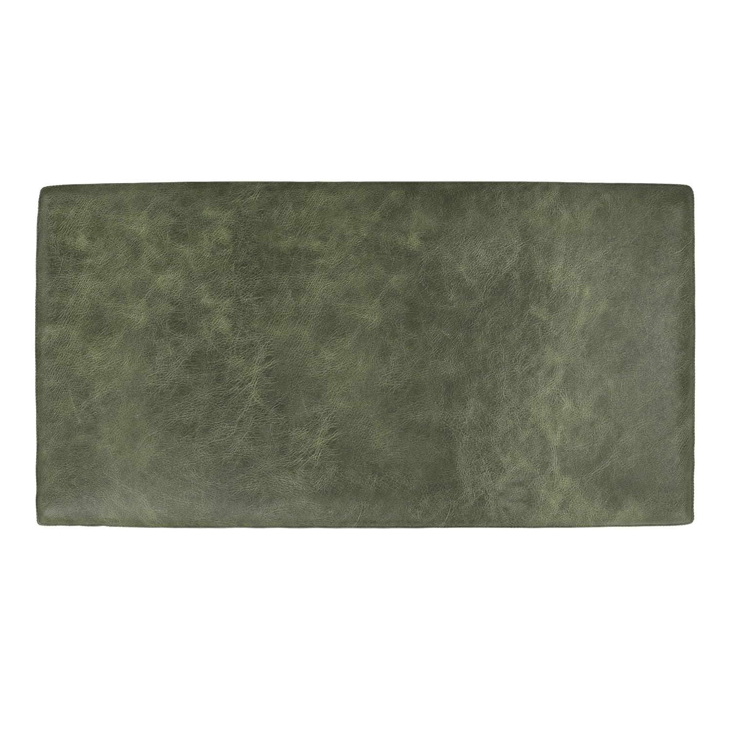 Morrison 49 inch Wide Mid-Century Modern Table Ottoman in Moss Green Genuine Leather