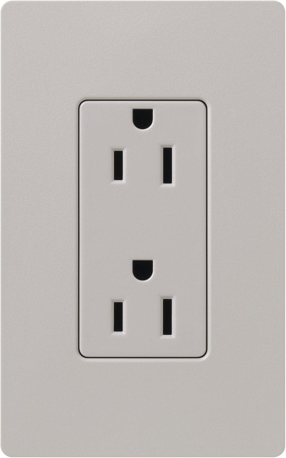 Taupe Tamper-Resistant Duplex Receptacle with Wall Plate