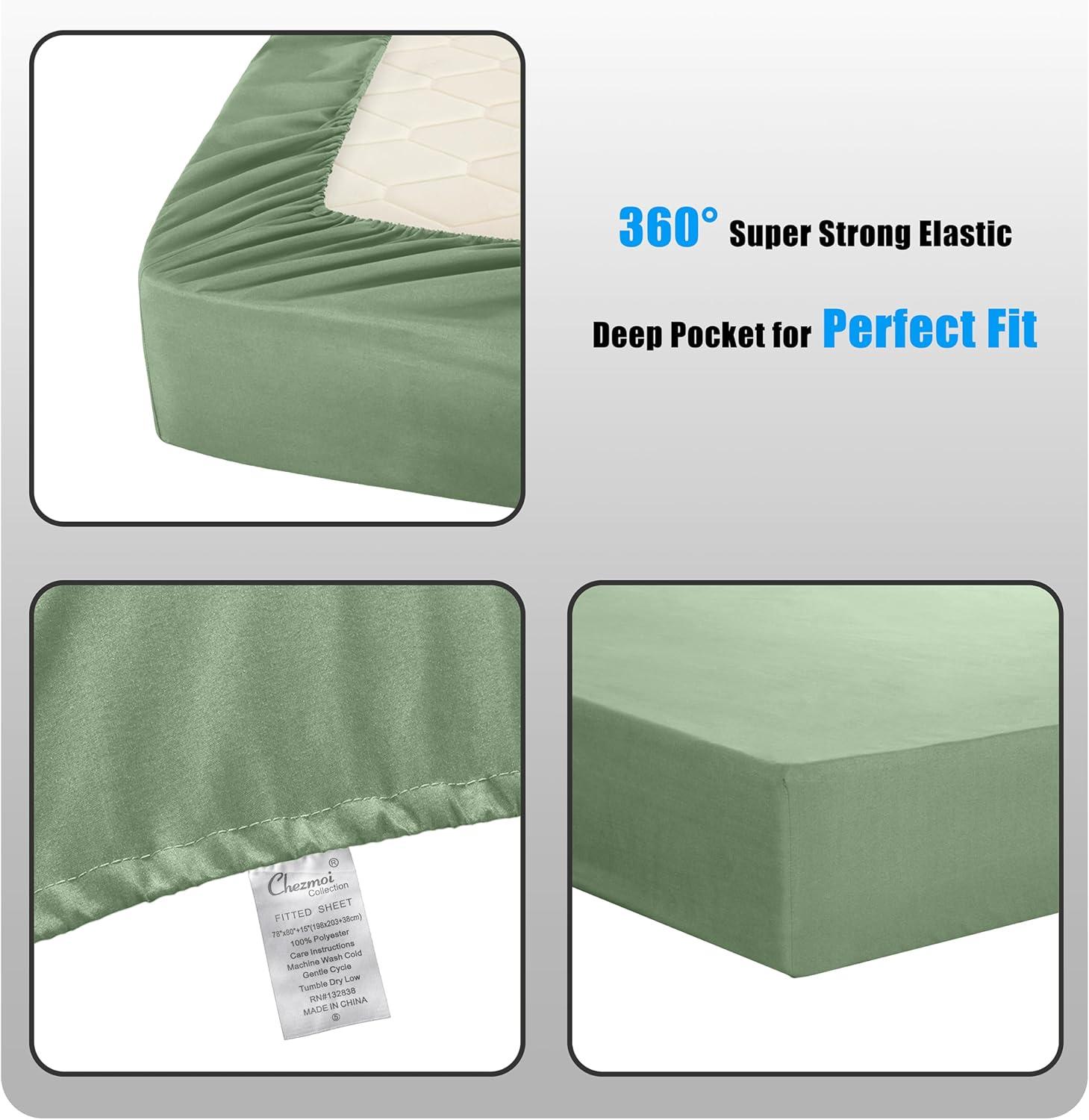 Chezmoi Collection Liam Microfiber 7 Piece Bed in a Bag Comforter Set