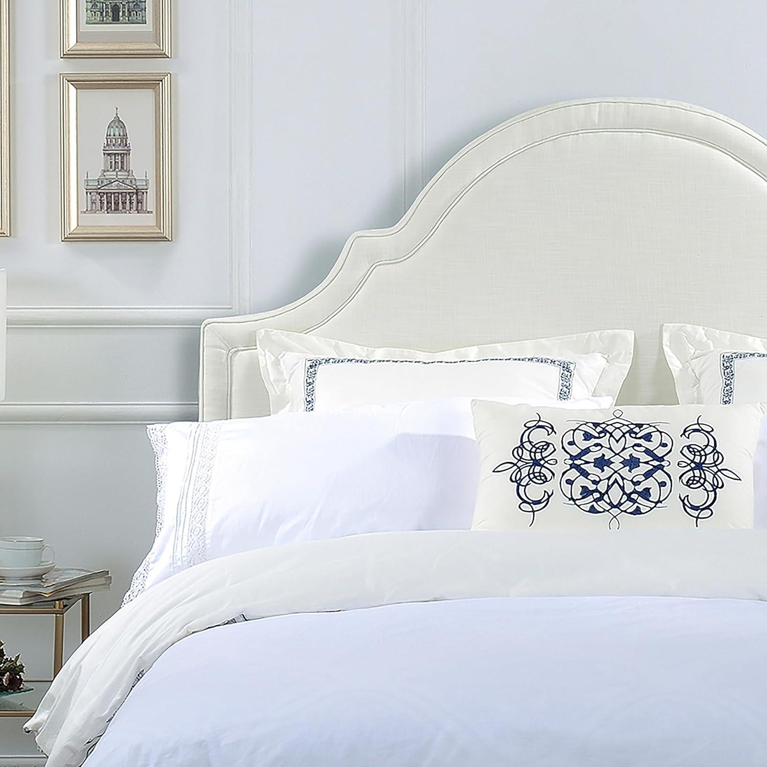 Catherine Upholstered Queen Headboard Antique White