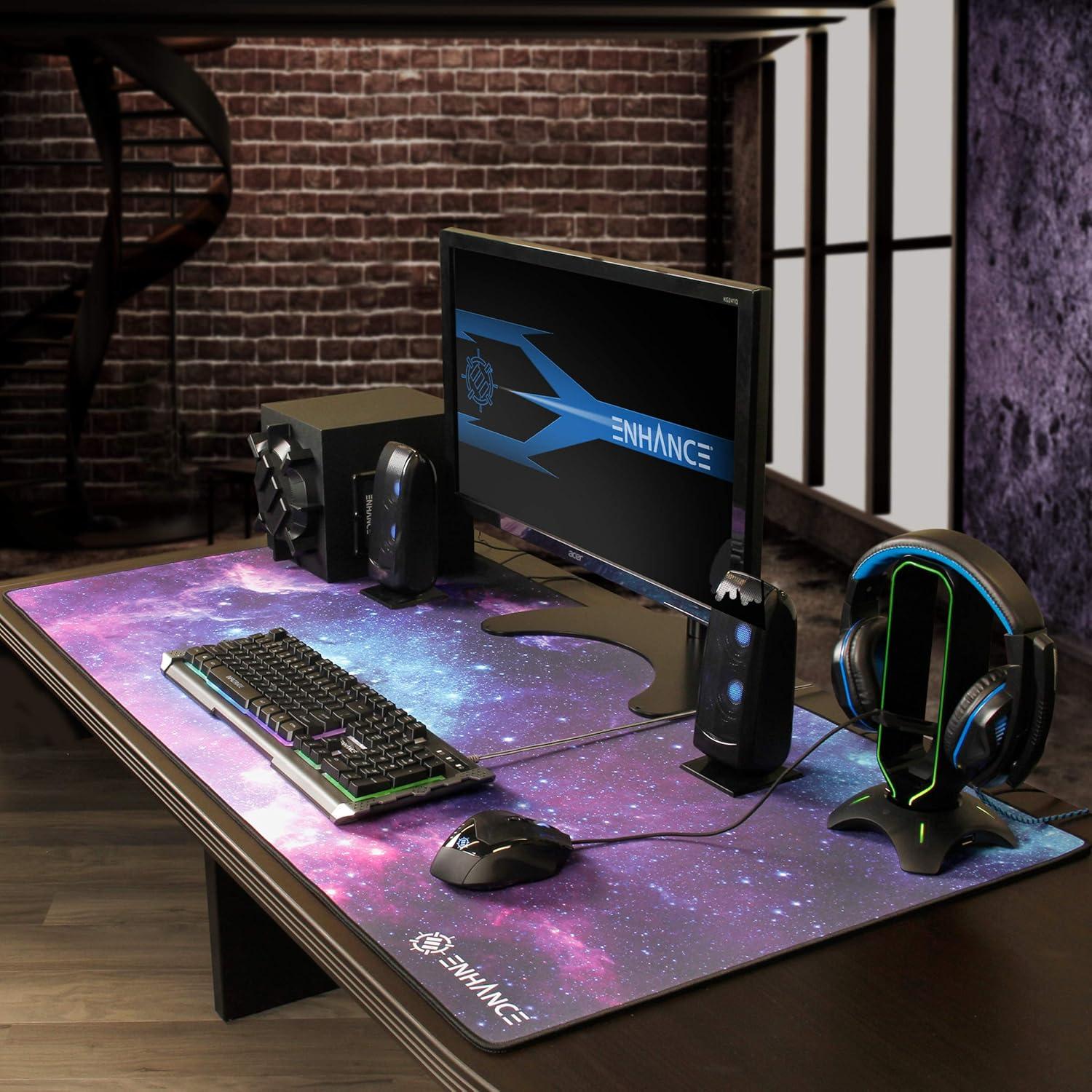 ENHANCE Large XXXL Gaming Desk Mat - Super Giant Mouse Mat with Cushion Padding for Home Office Desk
