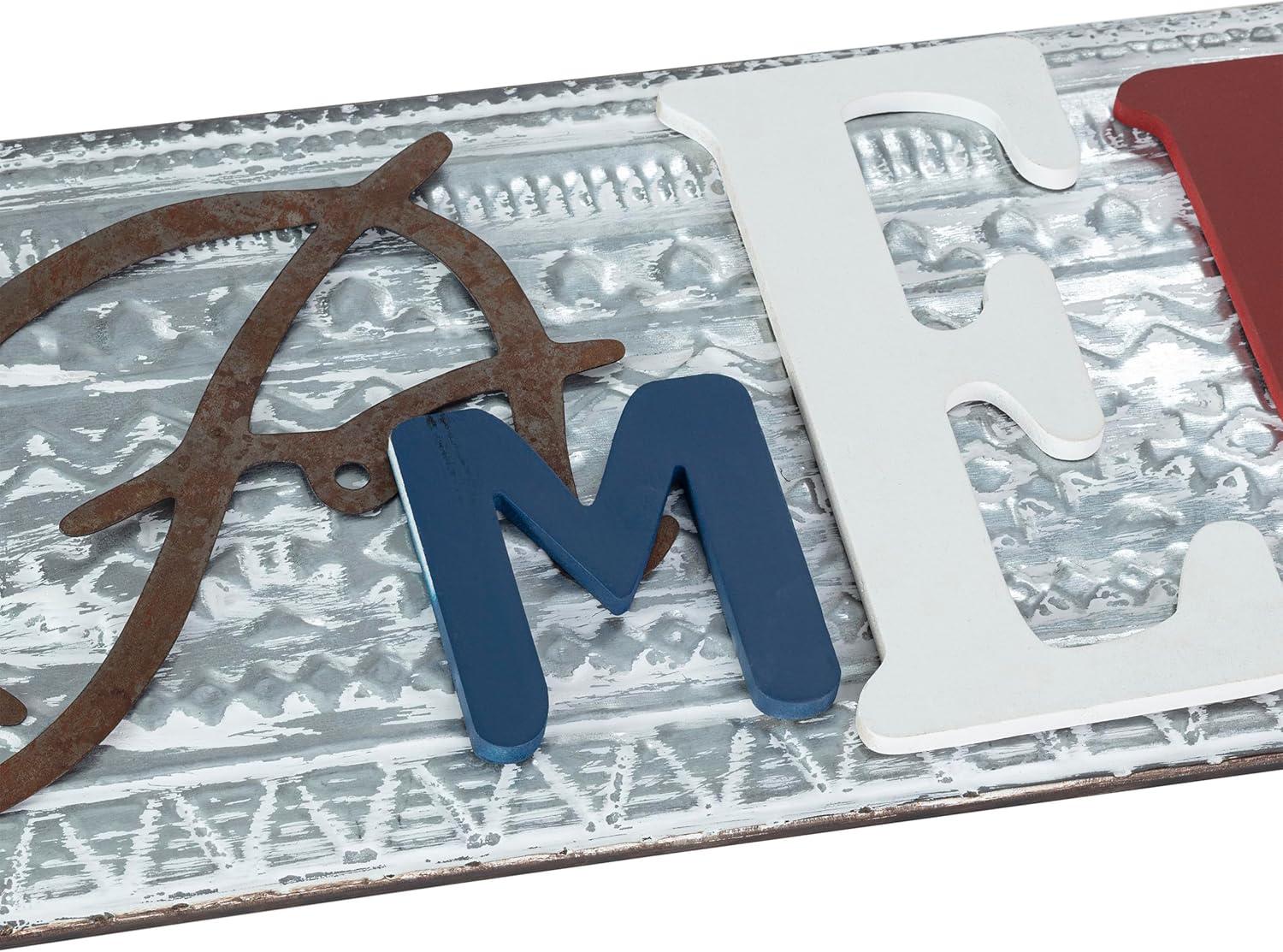 Wood and Metal America Wall Decor - Alpine Corporation: Indoor/Outdoor Patriotic Art, 24x16"