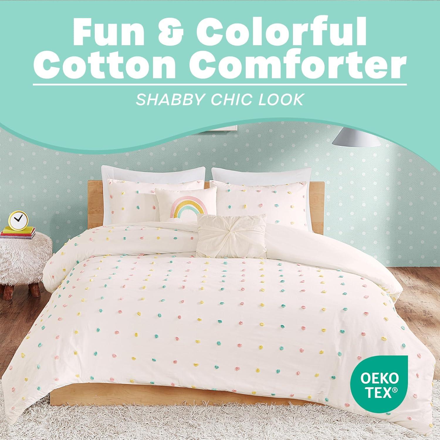 Callie Cotton Jacquard Pom Pom Comforter Set