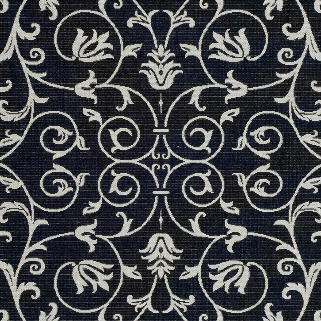 SAFAVIEH Courtyard Nanda Floral Indoor/Outdoor Area Rug, 7'10" x 7'10" Square, Black/Sand