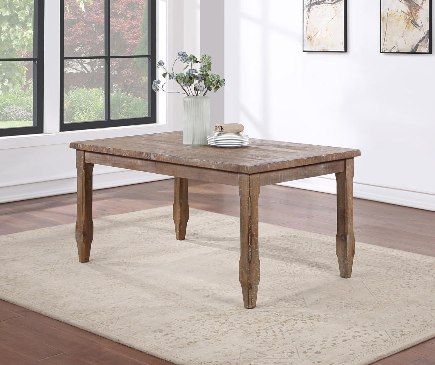 Riverdale Light Brown Reclaimed Wood Extendable Dining Table