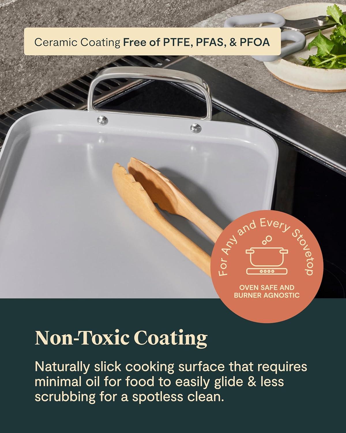 Caraway ® Sage Ceramic Non-Stick Double Burner Griddle