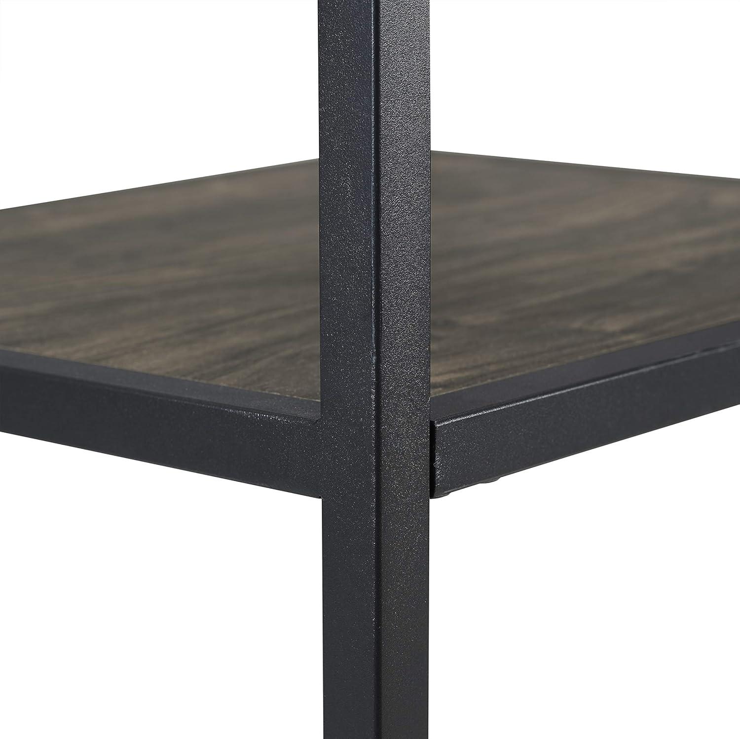 2pc 80.5" Jacobsen Etagere Set Brown Ash - Crosley: Industrial Storage, Steel Frame, Wood Veneer