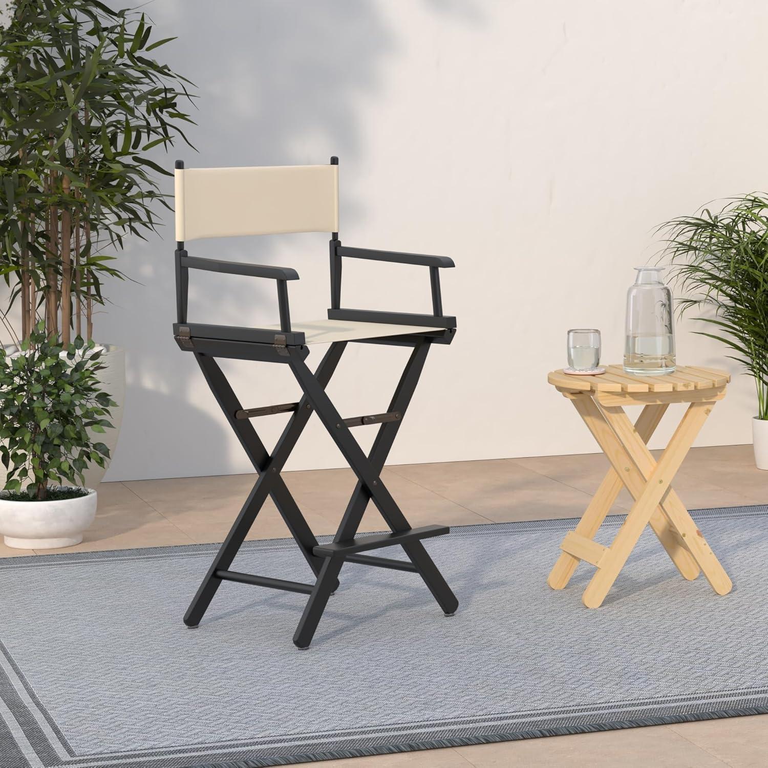 Casual Home 230-02-021-12 30 in. Directors Chair Black Frame with Natural & Wheat Canvas