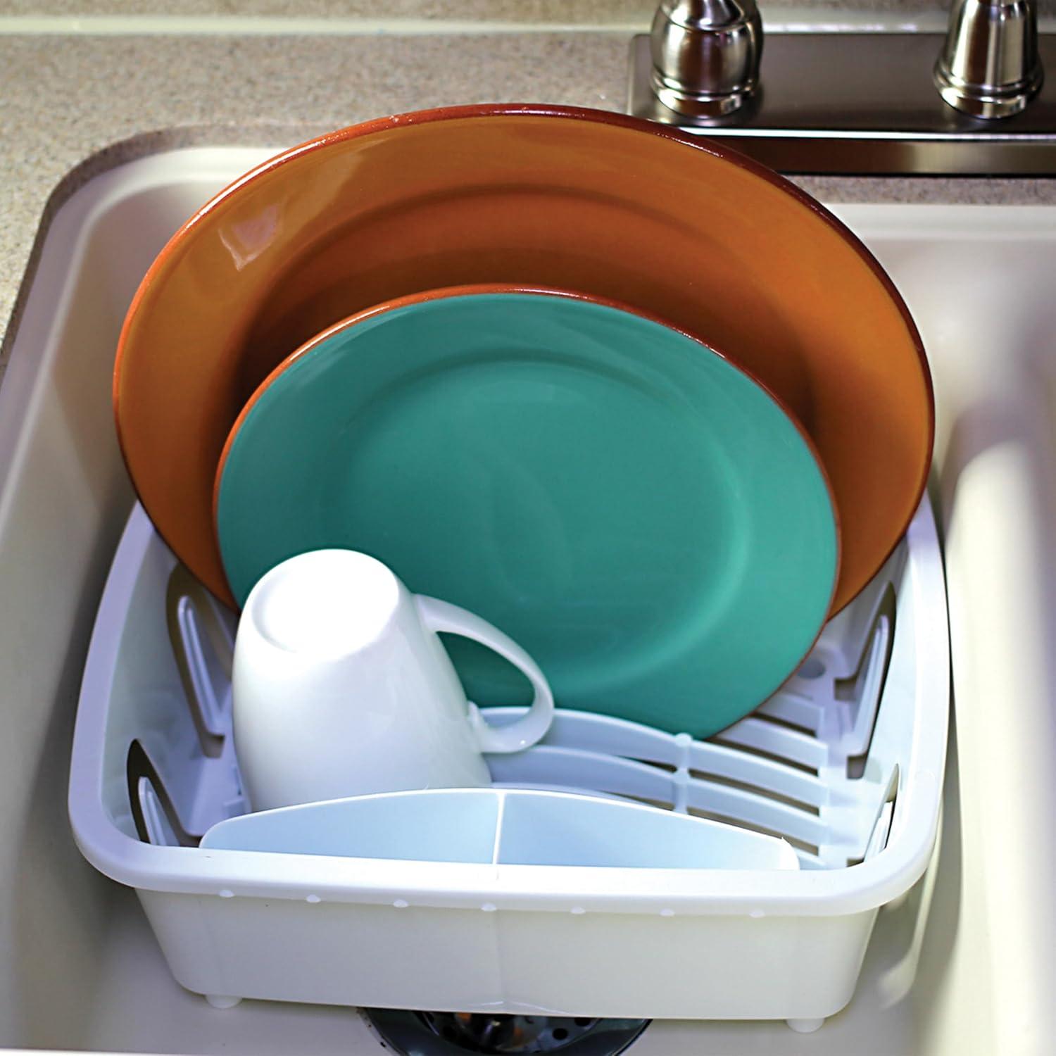 Mini Dish Drainer & Tray, White (Eng/Fr)