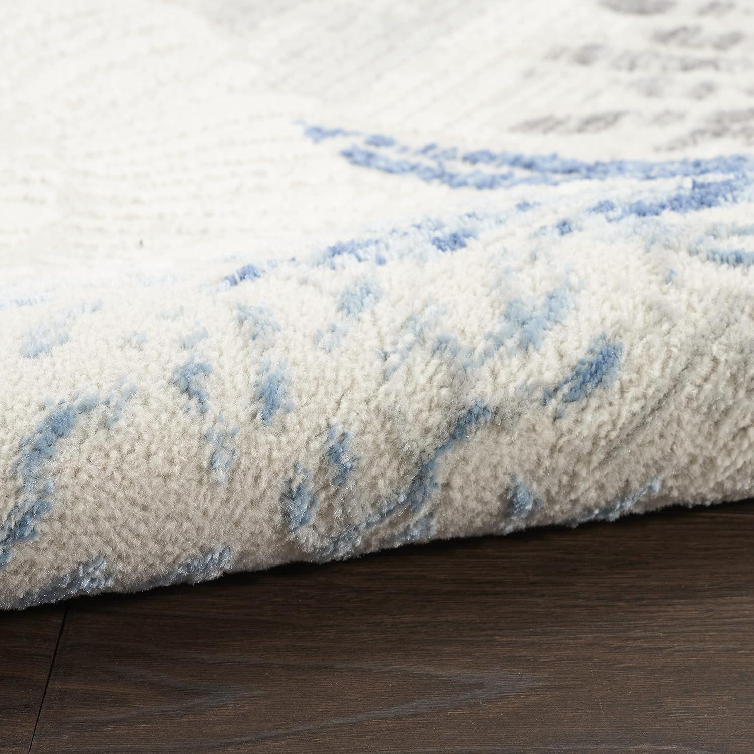 Nourison Pompeii Nautical Indoor Rug Ivory Grey Blue 2'3" x 7'6"