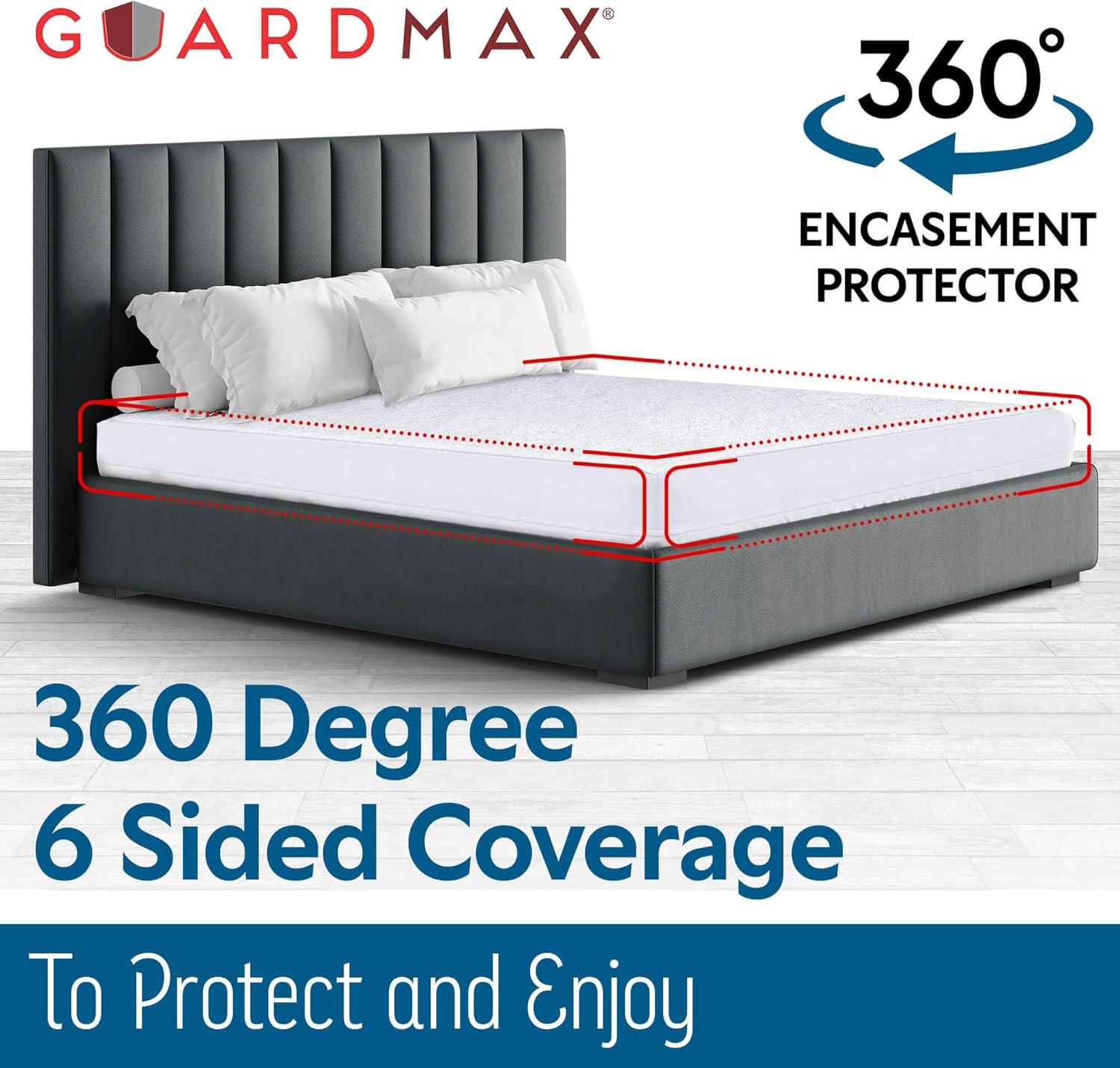RV Short Mattress Protector by Guardmax: Terry Cotton, Waterproof, Bed Bug Proof, Soft & Comfortable Cover with 10 Inch Deep Pockets