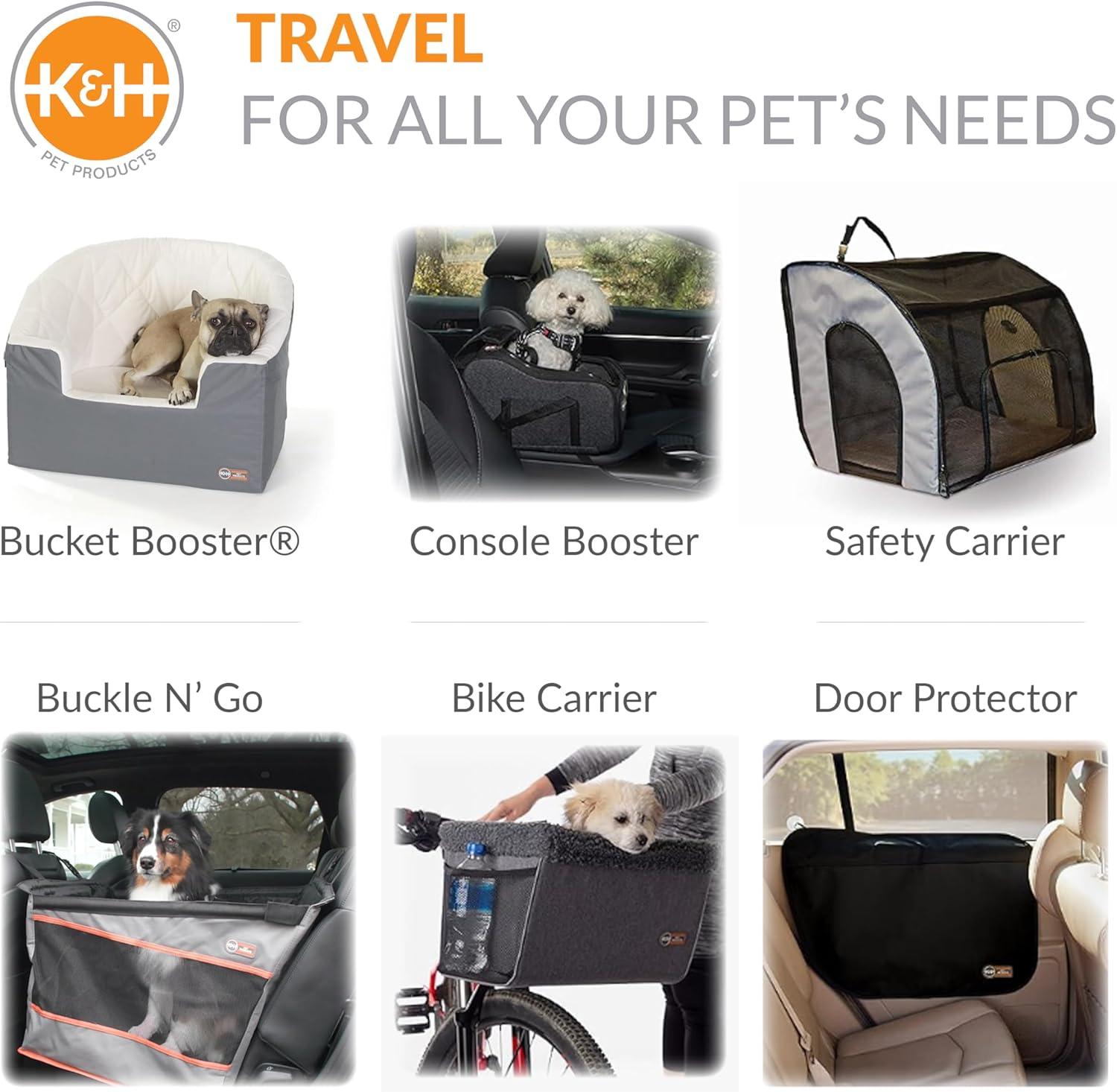 K&H Pet Products Bucket Booster Dog Car Seat Knockdown Gray/Cream Small