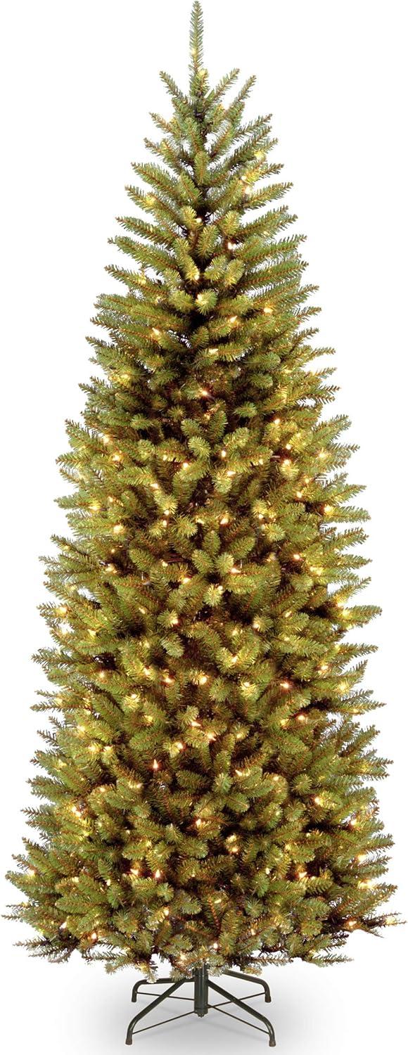 7.5ft Slim Kingswood Fir Pre-Lit Christmas Tree with Multicolor LED Lights