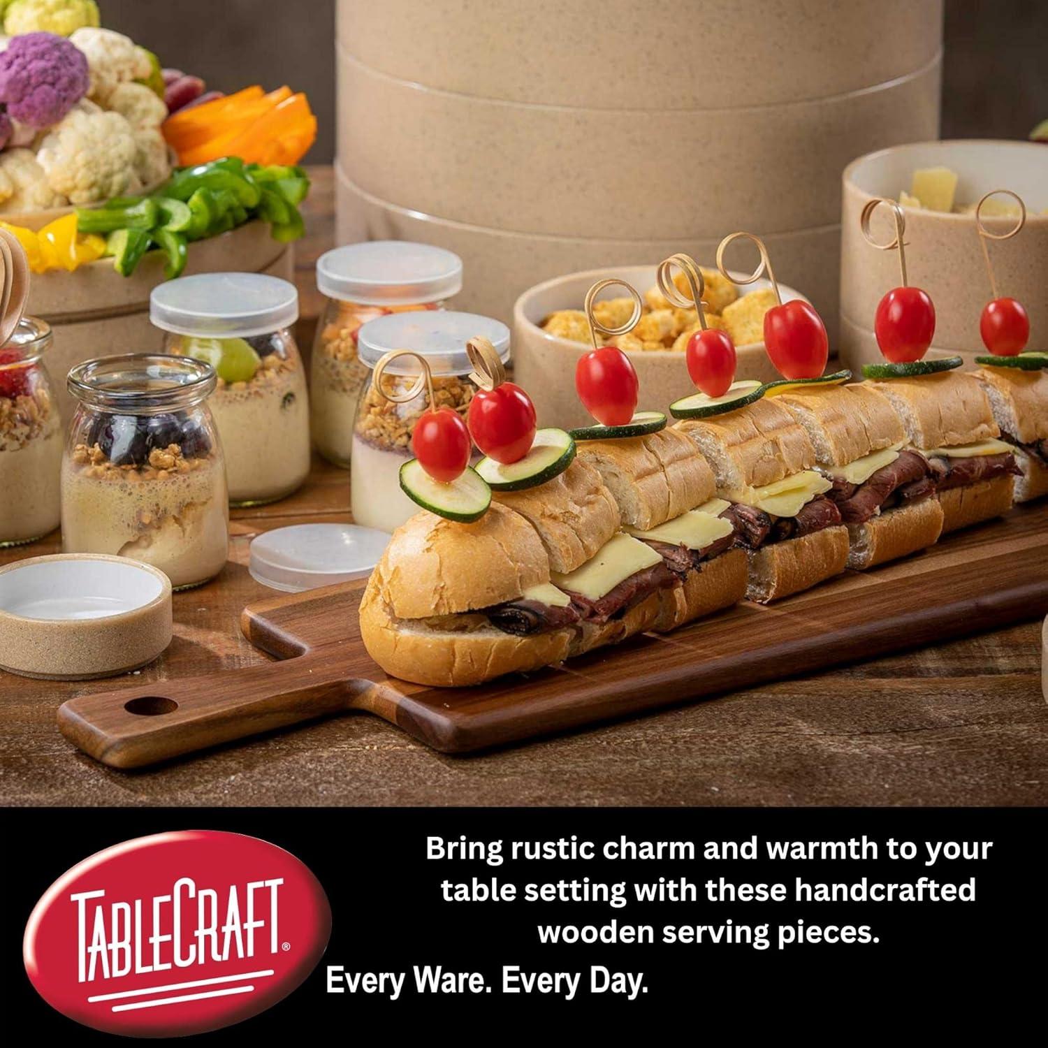 Rectangular Brown Wood Display Serving Board, 22 by 8 Inches