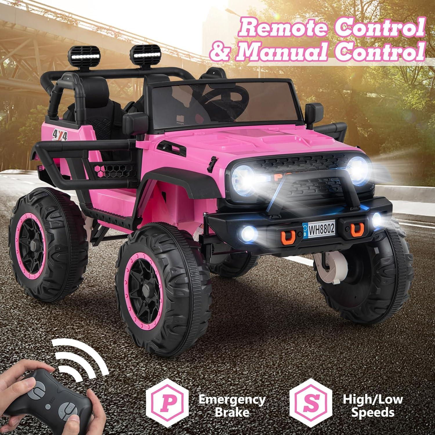 24V Pink 2-Seater Kids Ride-On SUV with Remote Control