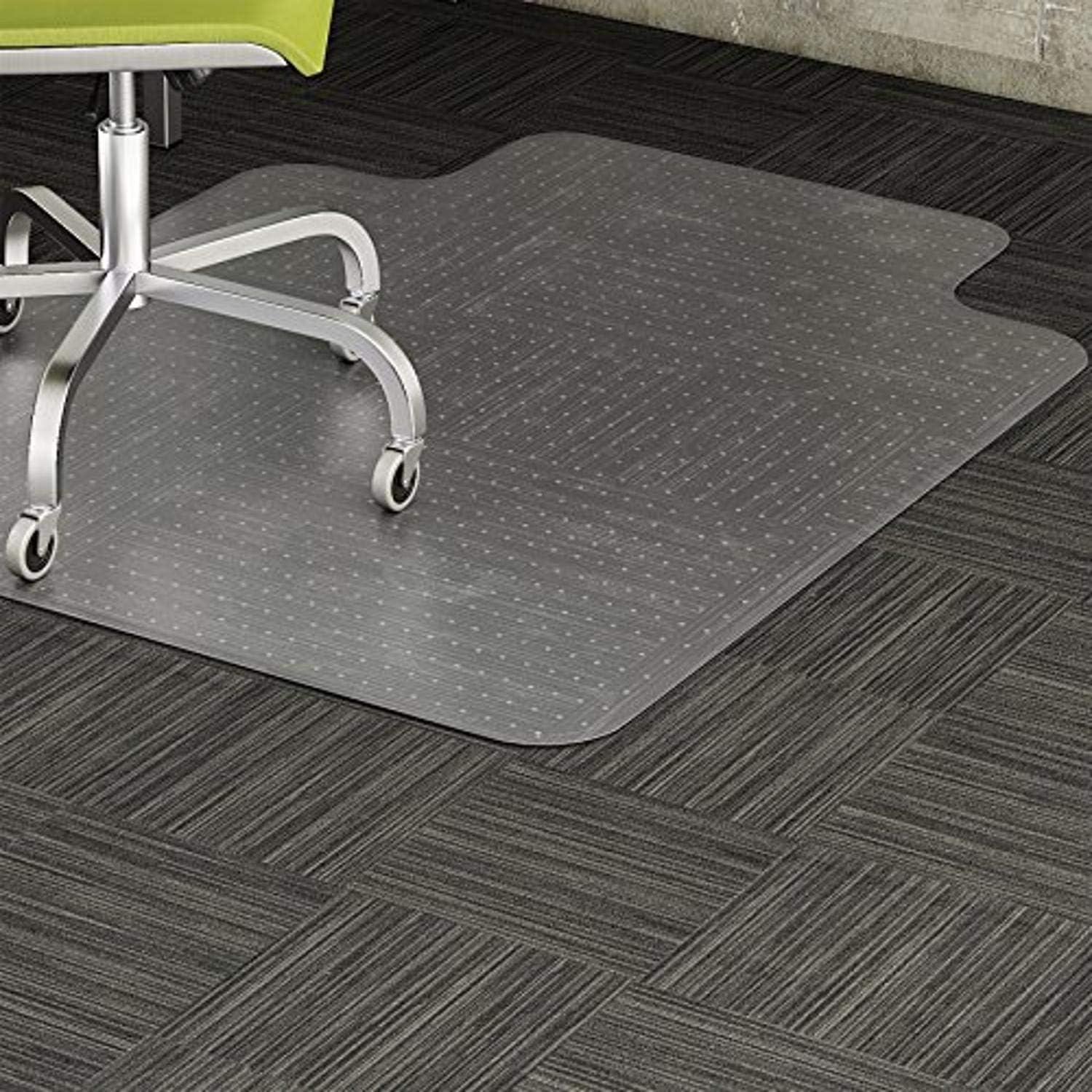 Lorell - Standard Lip Low-pile Chairmat - Carpeted Floor - Lip Size 10" - Vinyl - Clear - 48"