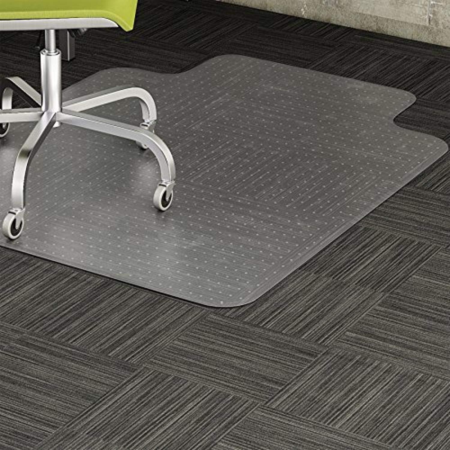 Lorell - Standard Lip Low-pile Chairmat - Carpeted Floor - Lip Size 10" - Vinyl - Clear - 48"