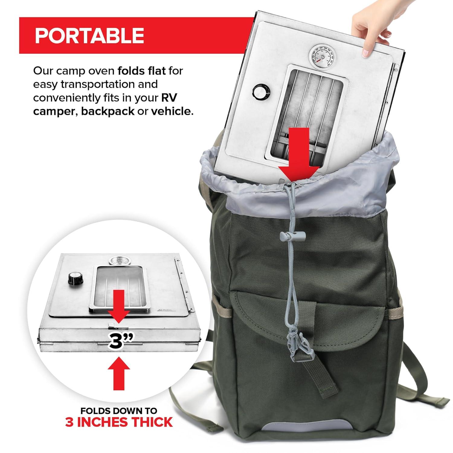 Stainless Steel Portable Folding Camping Oven with Glass Window