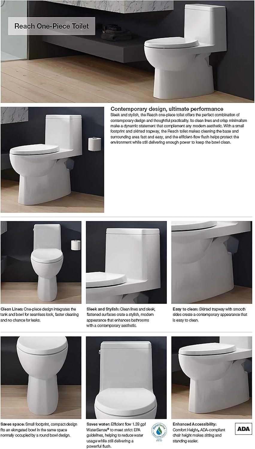 Reach™ 1.28 GPF Water Efficient Elongated Toilet