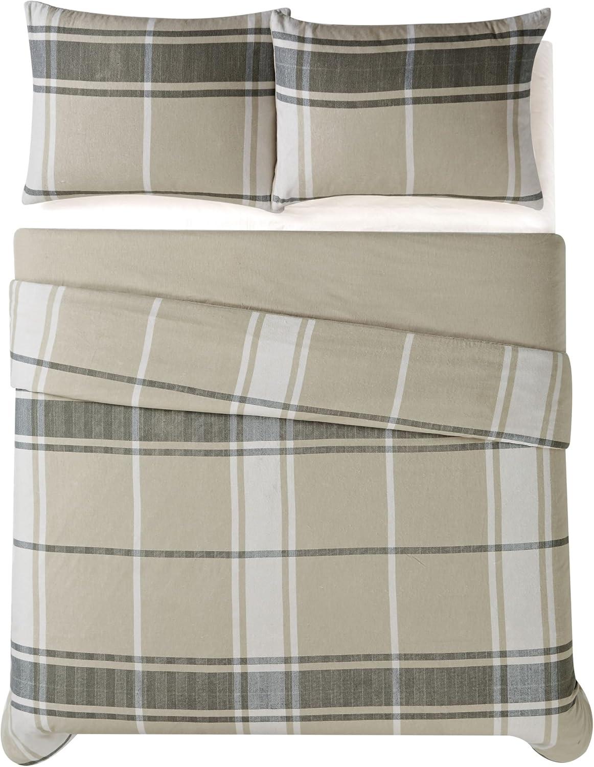 Truly Soft Khaki Standard Cotton Duvet Cover Set
